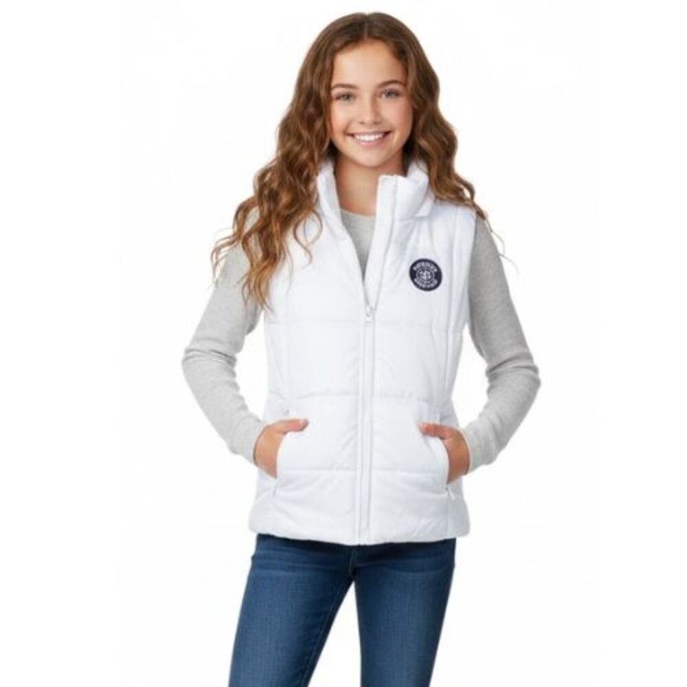 AEROPOSTALE white girl lightweight puffy sleeveless vest jacket Medium
